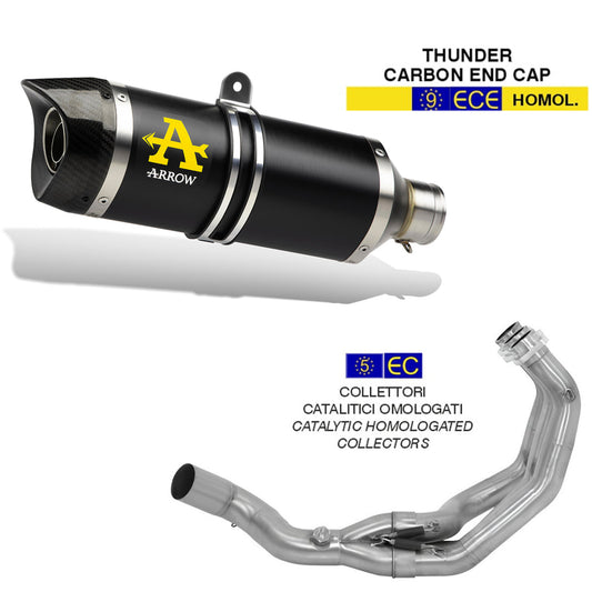 Arrow Thunder Alu Dark + Collettori catalizzati - Yamaha MT-09 '13-'20