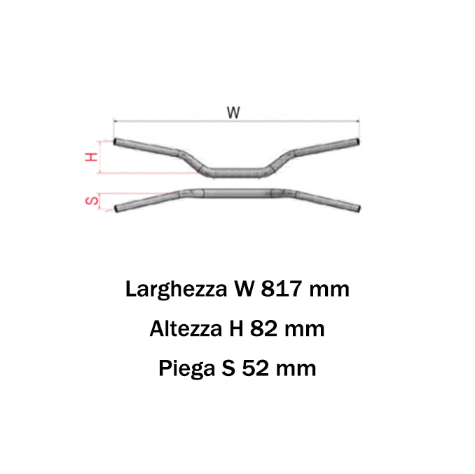 Manubrio piega bassa diametro 22/28 larghezza 817 mm