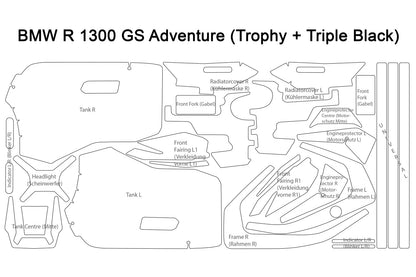 Pellicola protettiva completa BMW R 1300 GS Adventure Trophy + Triple