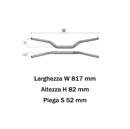 Manubrio piega bassa diametro 22/28 larghezza 817 mm