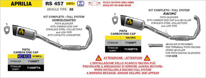 Arrow Completo Pista Omologato - Aprilia RS 457 - '24-'25
